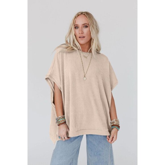 Women Knitted Oversized Dolman Sleeve Top Fashion Batwing Shirt Plus - Picture 6 of 6